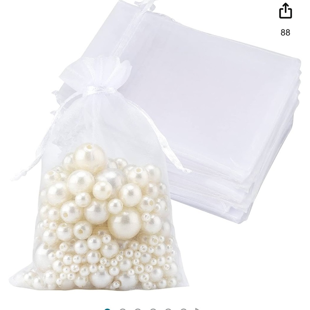 40-50pcs New White Organza Gift Bags